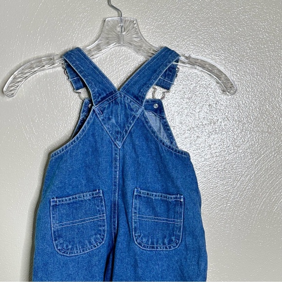 Simply Basic Denim Embroidered Frogs Overall Shorts Size 18 Months - Picture 4 of 8